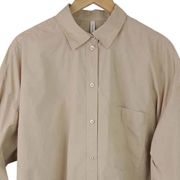 The Group Babaton Women's SZ L 100% Cotton Everyday Button-Up Tan - Picture 3 of 6